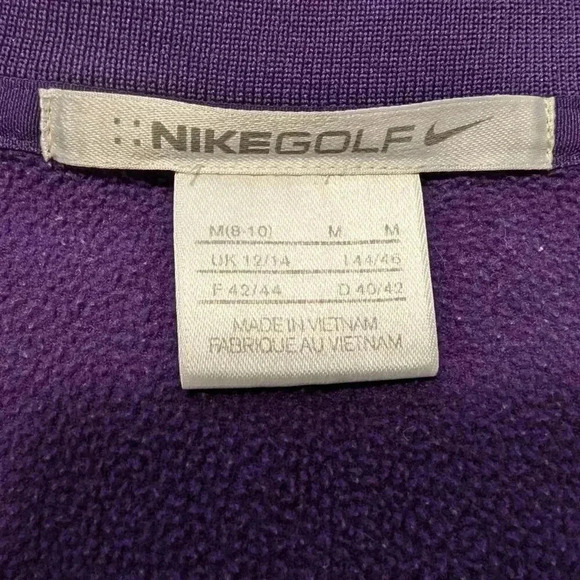 Nike Golf Pro Quarter Zip Purple Pullover Sweatshirt, Size M - Picture 5 of 6